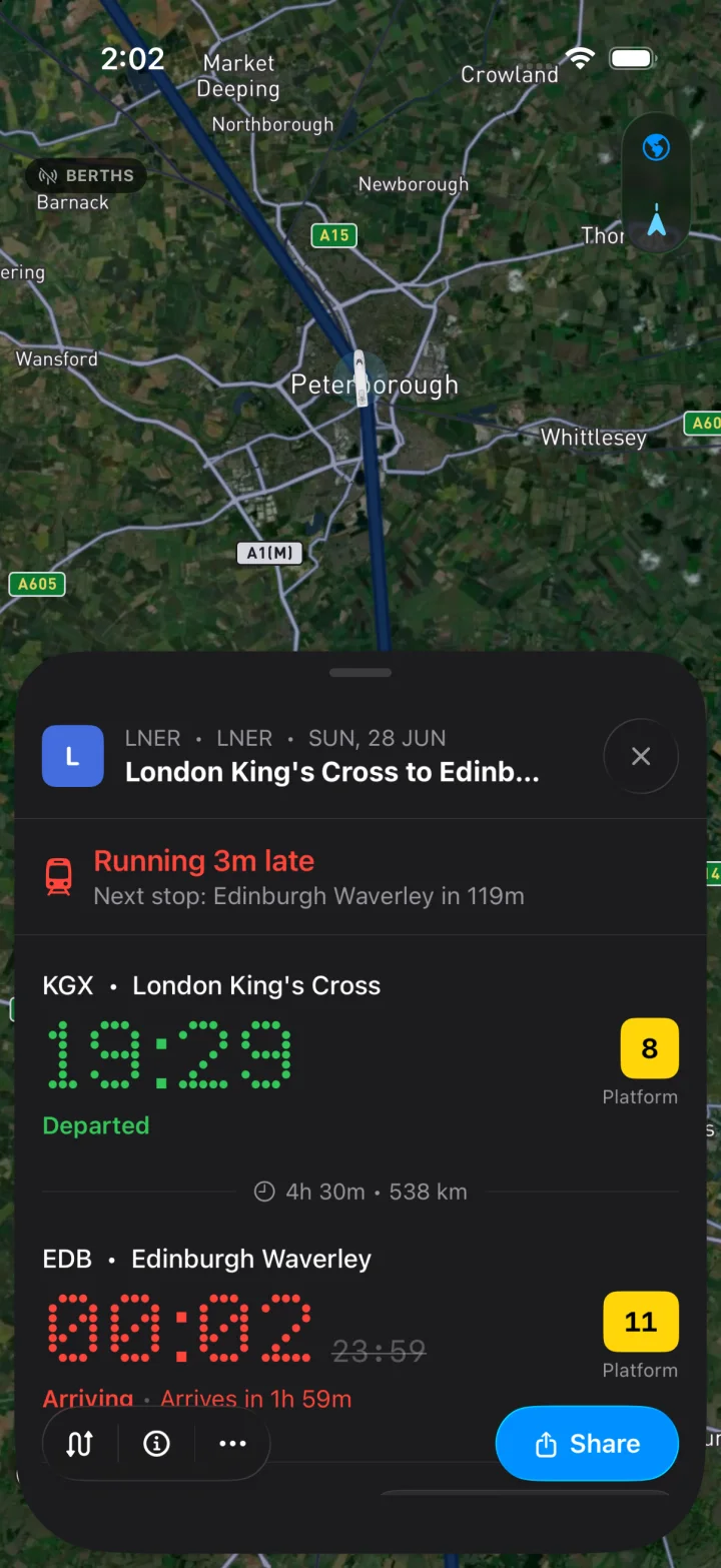 A Conductor journey running three minutes late